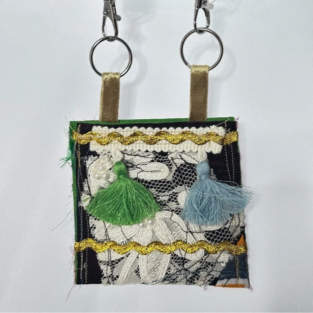 RUBYRUDI Necklace Purse, Hand Crafted, Amulet Wallet Pouch Artisan OOAK Signed